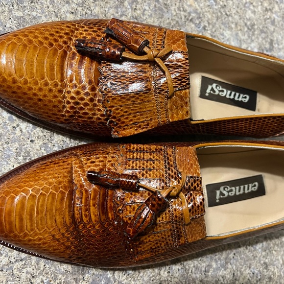 Ennesi genuine snake skin reptile loafer mens 8.5 6594 with tassel main image 7